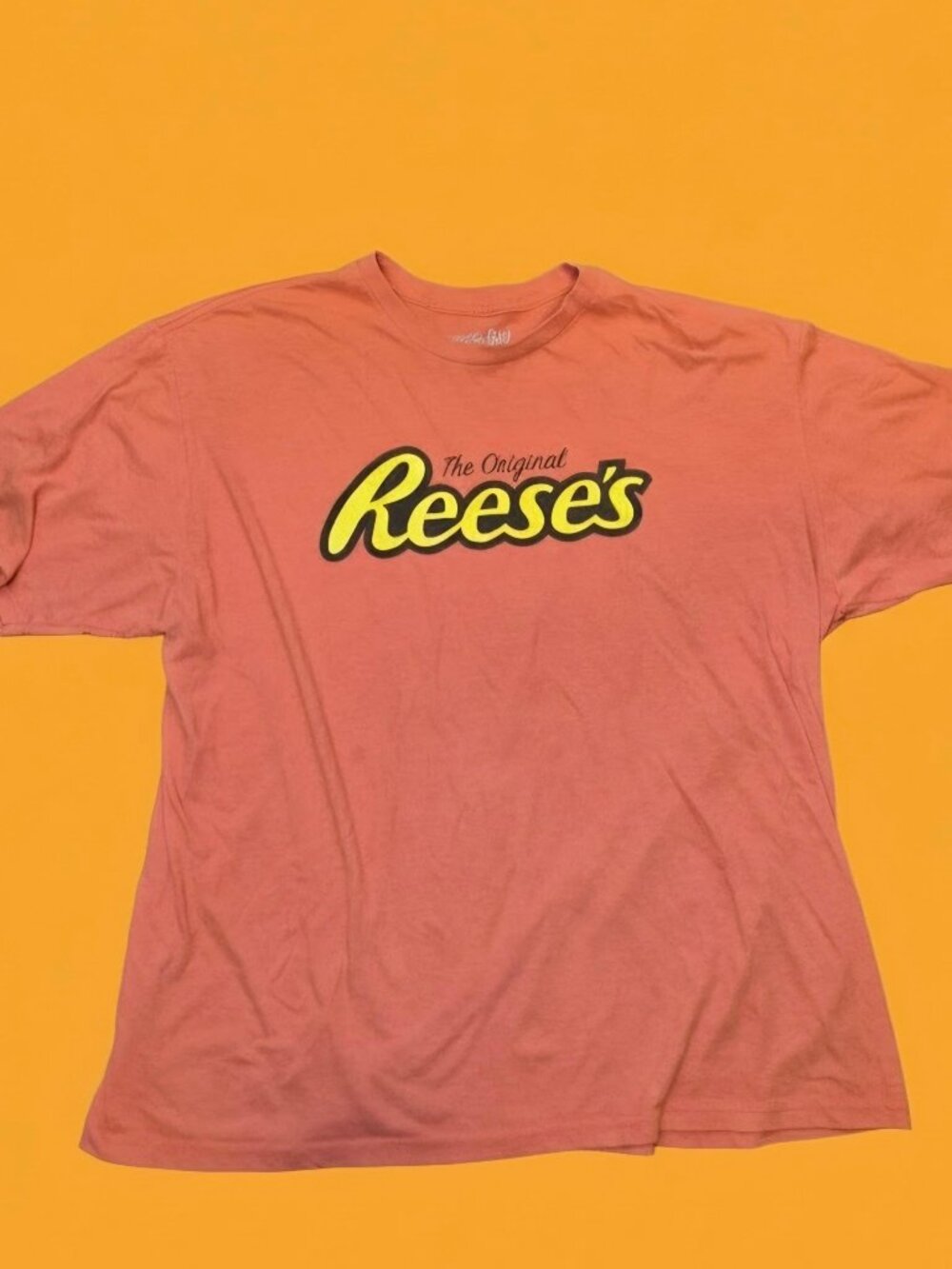 The Original Reeses Candy Logo T Shirt Heather Orange Graphic Tee Luv Mens 2XL